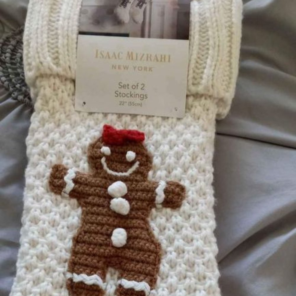 Isaac Mizrahi Boy & Girl Gingerbreadman Christmas stockings.